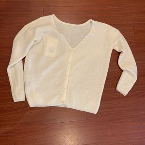 Sezane Barry Cardigan Ecru/White